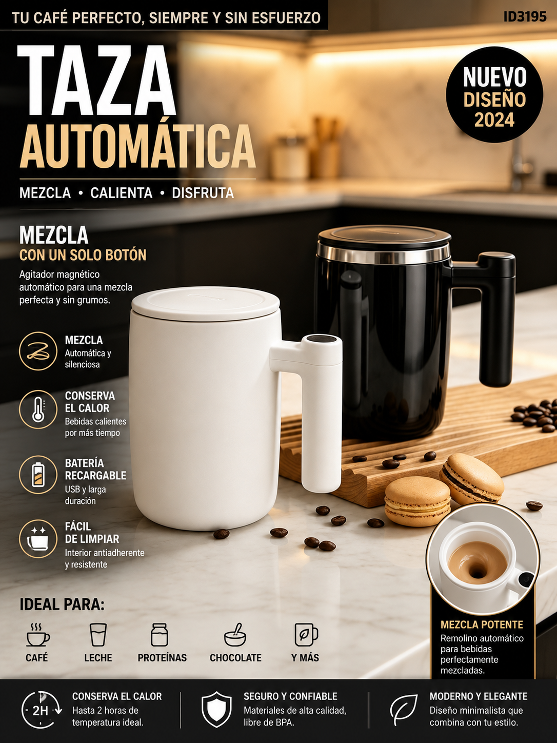 Taza termica autorevolvente